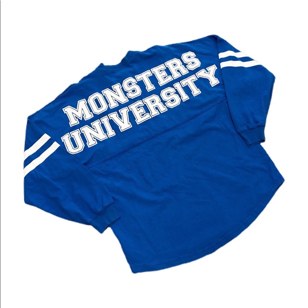 Disney Blue Monsters University Long Sleeve Tee with White Stripes